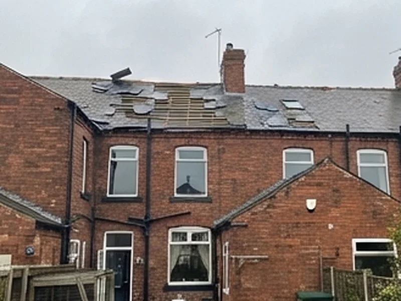Storm repair in Stockport, before